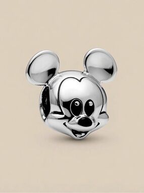 Sterling Silver Mickey Mouse Head Charm